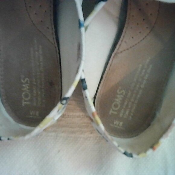 TOMS Tropical Bird White Alpargatas Size 8 - Picture 3 of 8